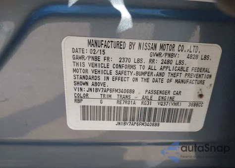 2015 Infiniti Q50 Premium from USA, damaged, VIN JN1BV7AP6FM340689